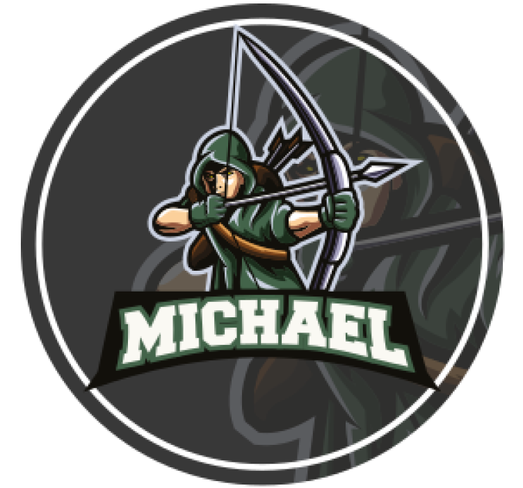 Personalisable coasters featuring archer with name - TenStickers