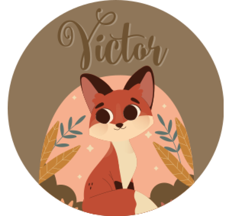 Personalisable coasters cute fox design - TenStickers