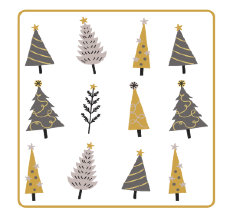 Christmas coasters with stylized christmas trees - TenStickers