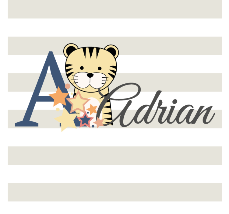 Personalisable coasters with whimsical tiger design - TenStickers