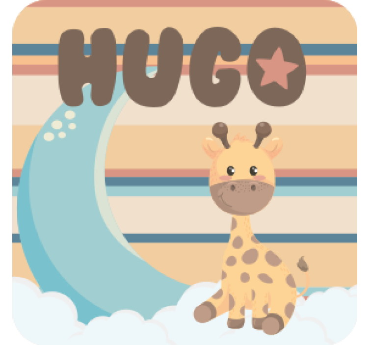 Personalisable coasters cuddly giraffe design - TenStickers