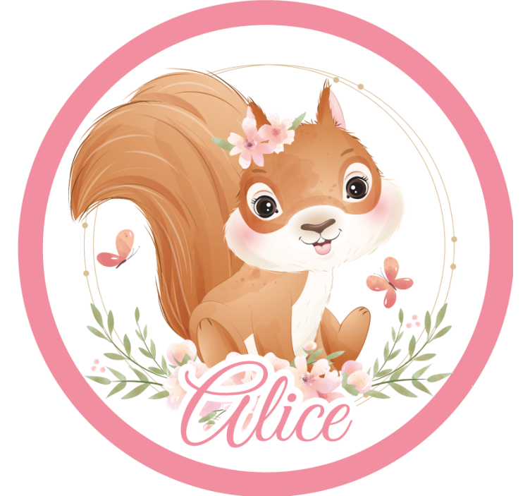 Personalizable coasters cute squirrel illustration - TenStickers