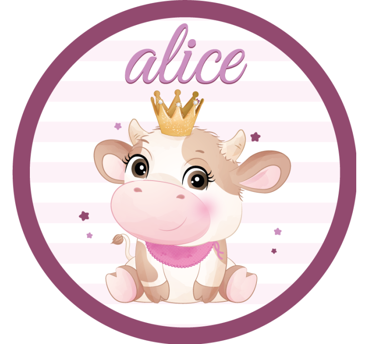 Personalisable coasters with cute cow design - TenStickers