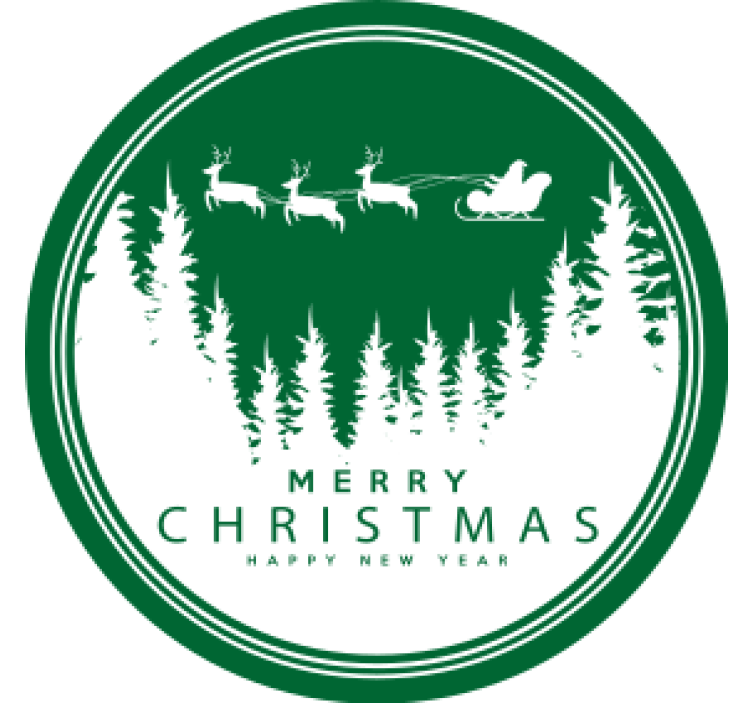 Christmas coasters festive santa sleigh scene - TenStickers