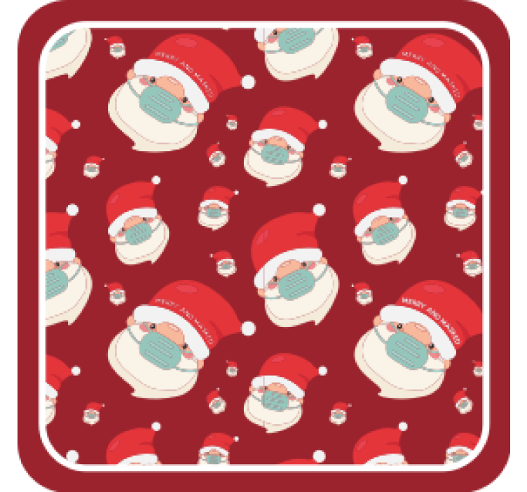 Christmas coasters with festive santa figures - TenStickers