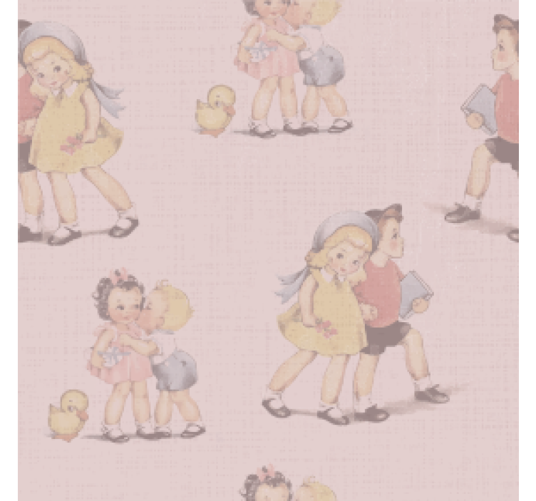 Vintage coasters with whimsical kids artwork - TenStickers