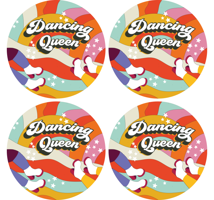 Personalisable coasters with vibrant dance feet design - TenStickers