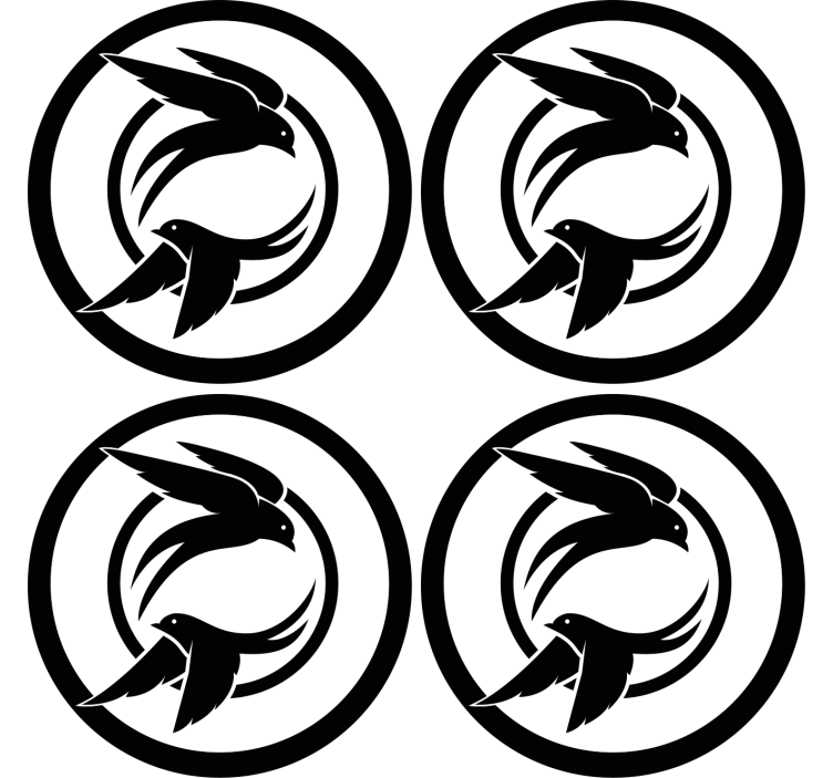 Geek coasters stylized birds emblem coasters - TenStickers