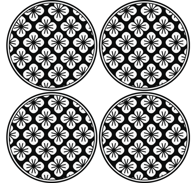 Botanical textured surface coasters - TenStickers