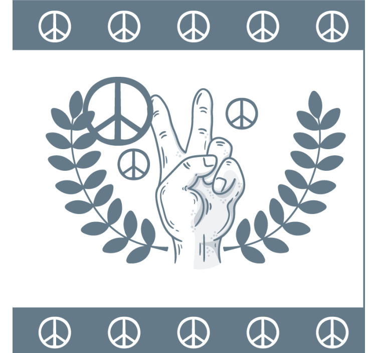 Text coasters peace hand victory symbol - TenStickers