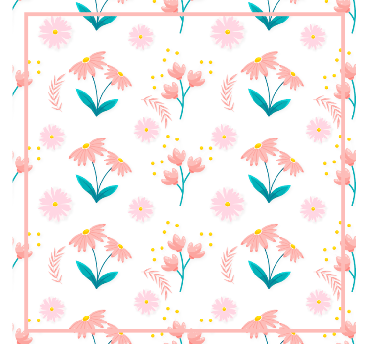 Floral pattern design coasters - TenStickers