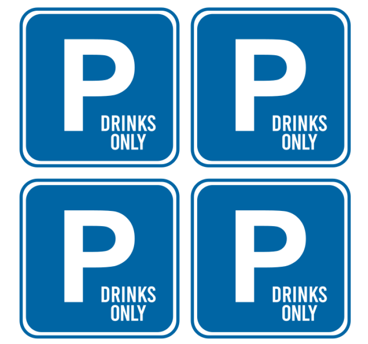Text coasters reserved drinks notice - TenStickers