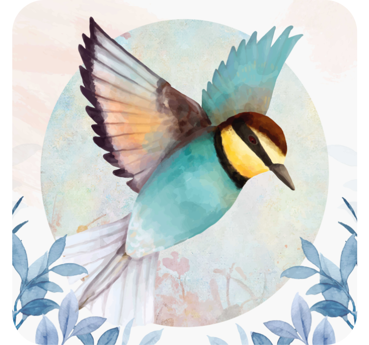 Geek coasters colorful flying bird - TenStickers