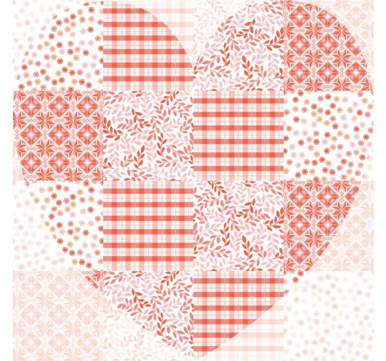 Christmas coasters heart pattern quilt - TenStickers