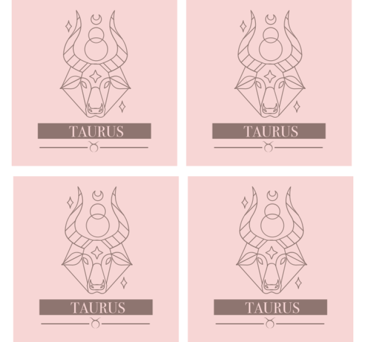 Personaliseable coasters taurus zodiac minimalist - TenStickers