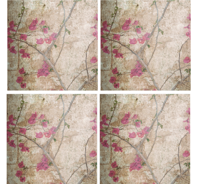 Textured floral motif coasters - TenStickers