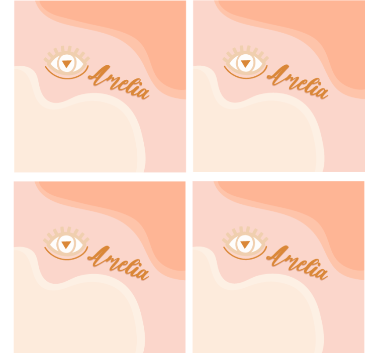 Personalisable coasters personalized soft curves - TenStickers