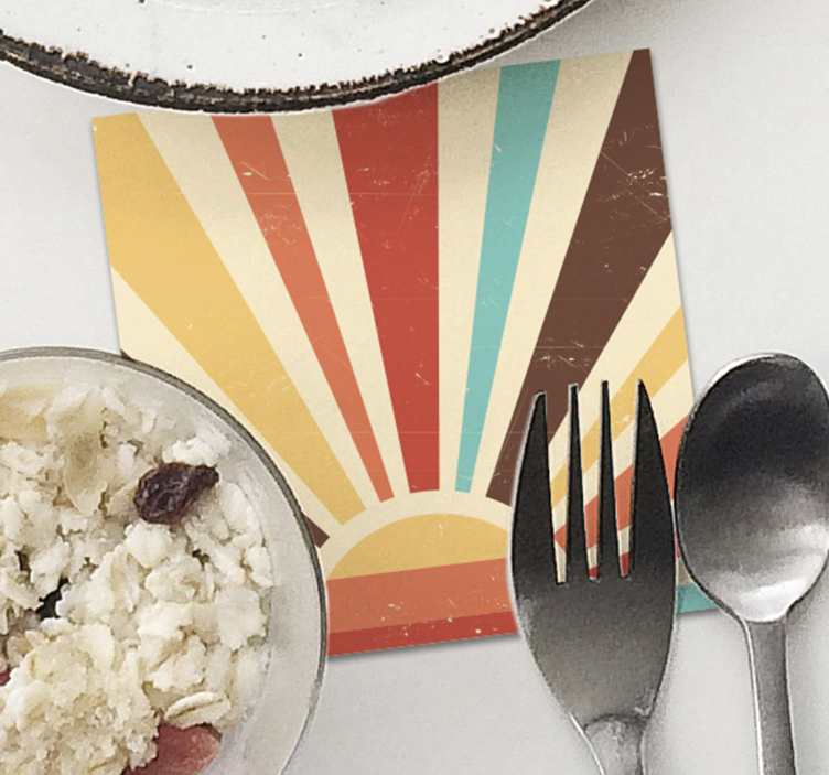 Abstract 70s sunset vintage coasters - TenStickers