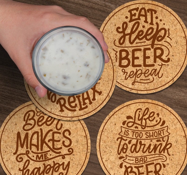 Different beer texts coasters - TenStickers