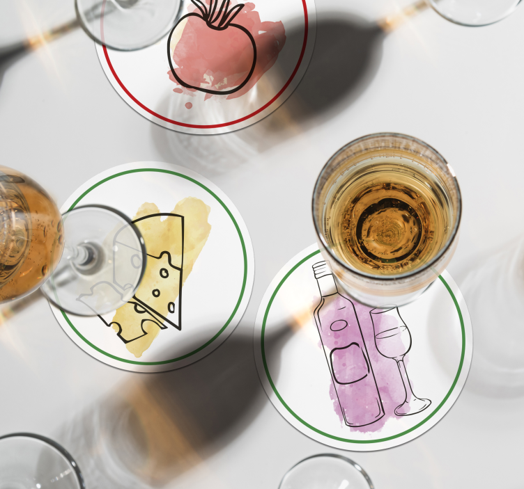 Italian food and drinks personalised coasters - TenStickers