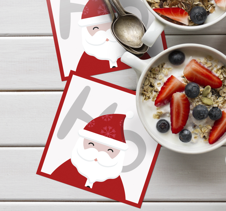 Santa Claus and HoHoHo drink coaster - TenStickers
