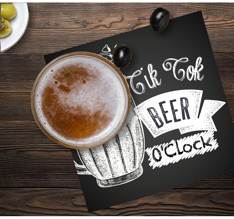 Tik tok quote beer drink mats - TenStickers
