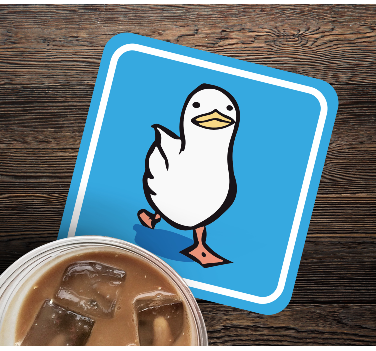 Walking Cartoon Duck geek coasters - TenStickers