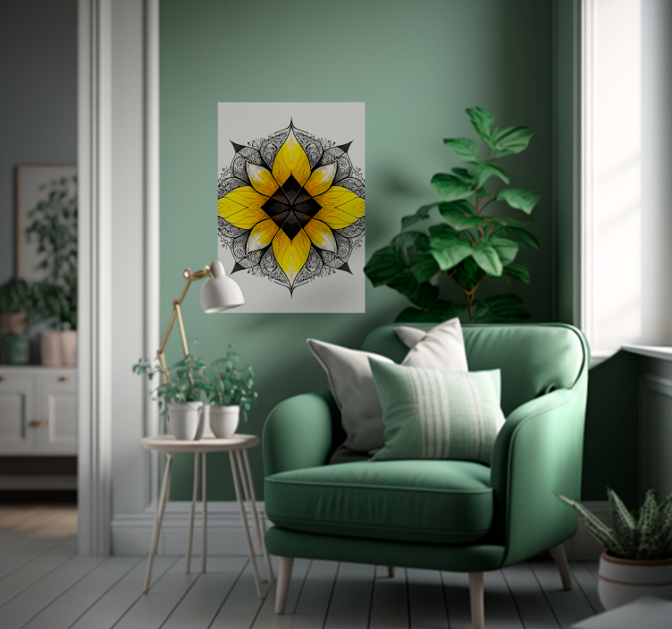 Floral Mandala zen poster - TenStickers