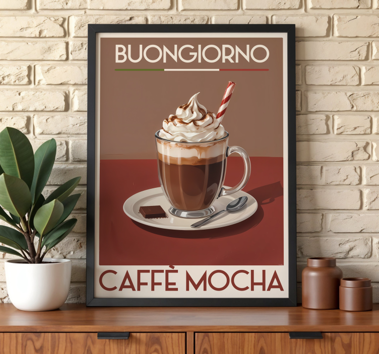 "Mocha" coffee vintage poster - TenStickers