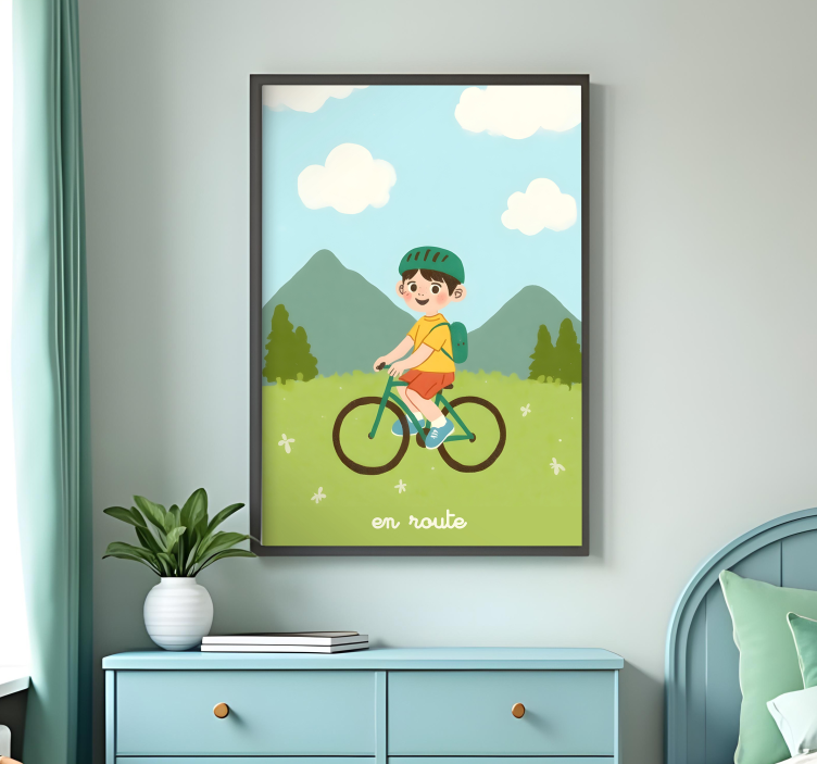on the way cycling poster - TenStickers