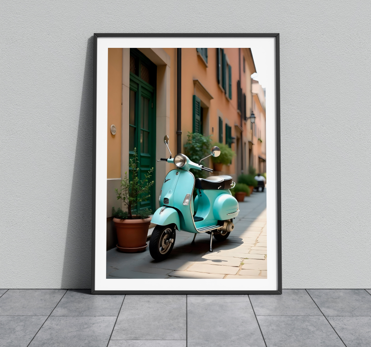 "Vespa" bike photo realistic poster - TenStickers