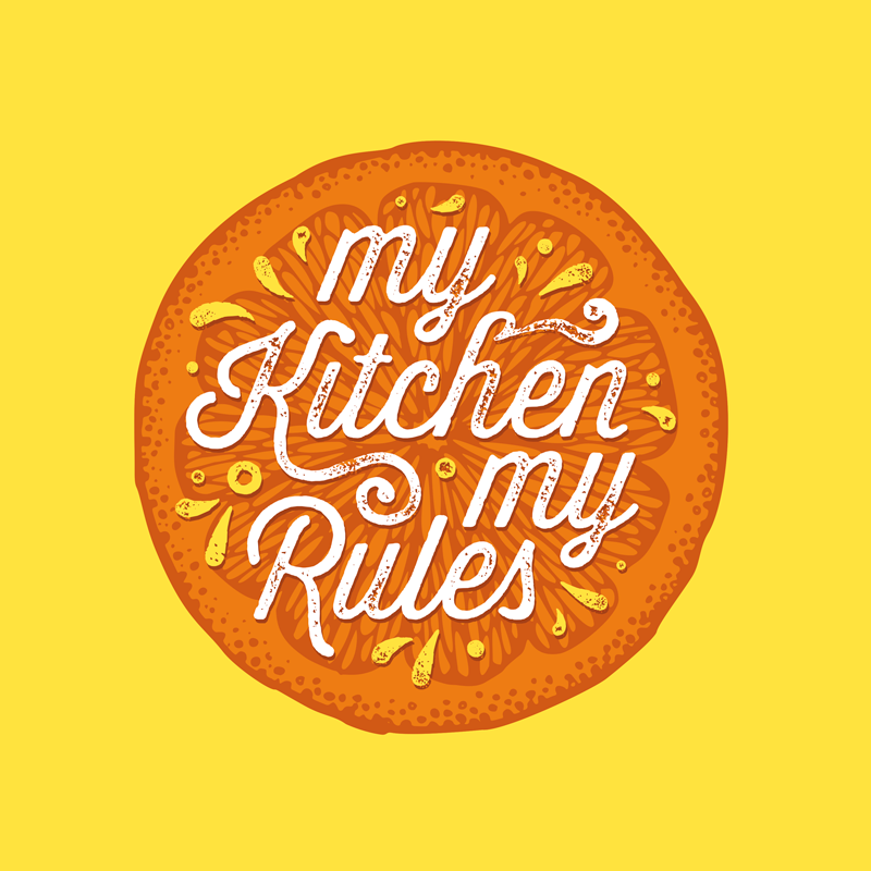 Orange hand draw kitchen kitchen poster - TenStickers