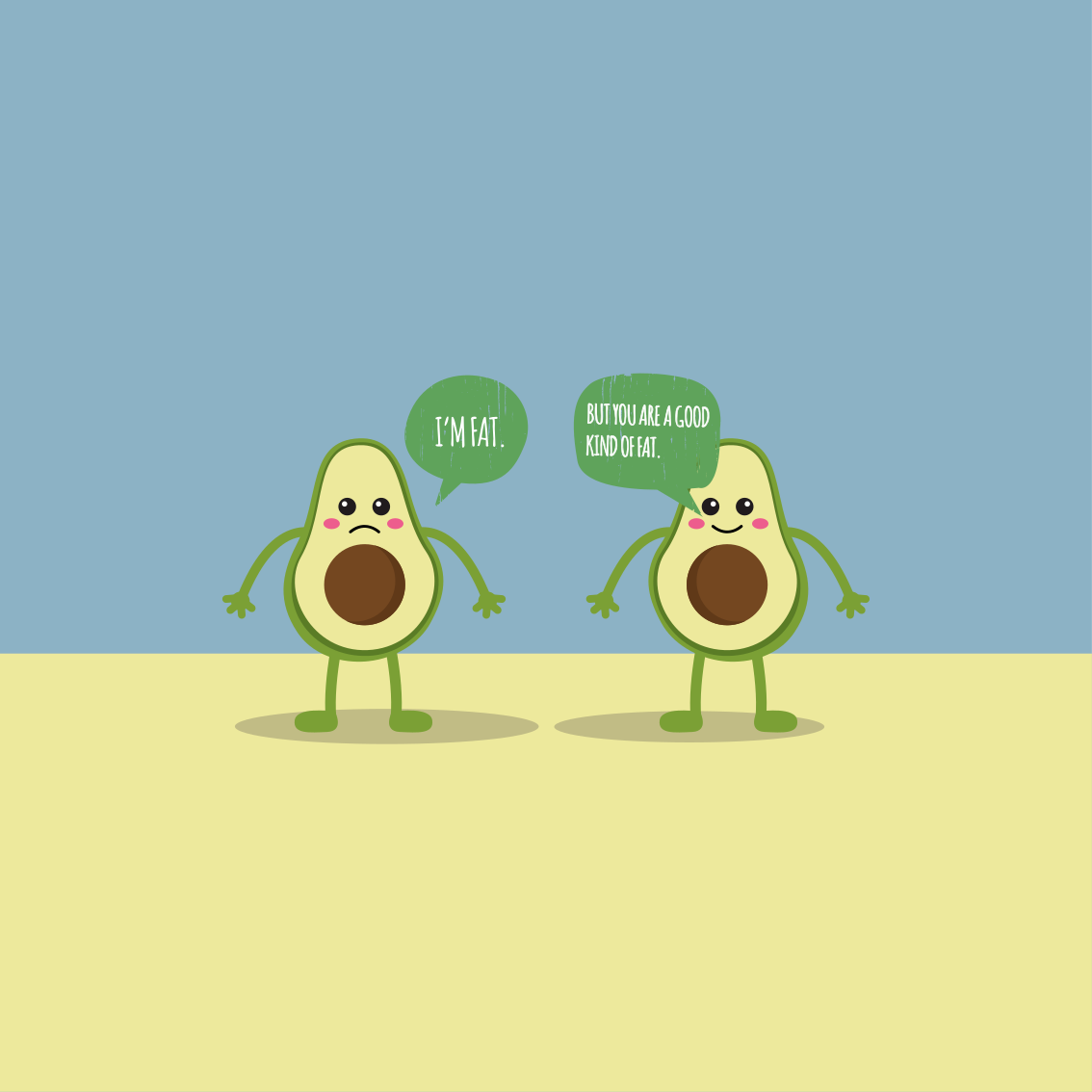 Avocado good fat quote kitchen poster - TenStickers