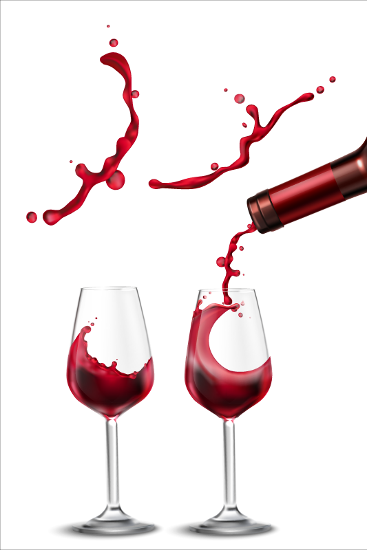 Kitchen poster dynamic wine splash artwork - TenStickers