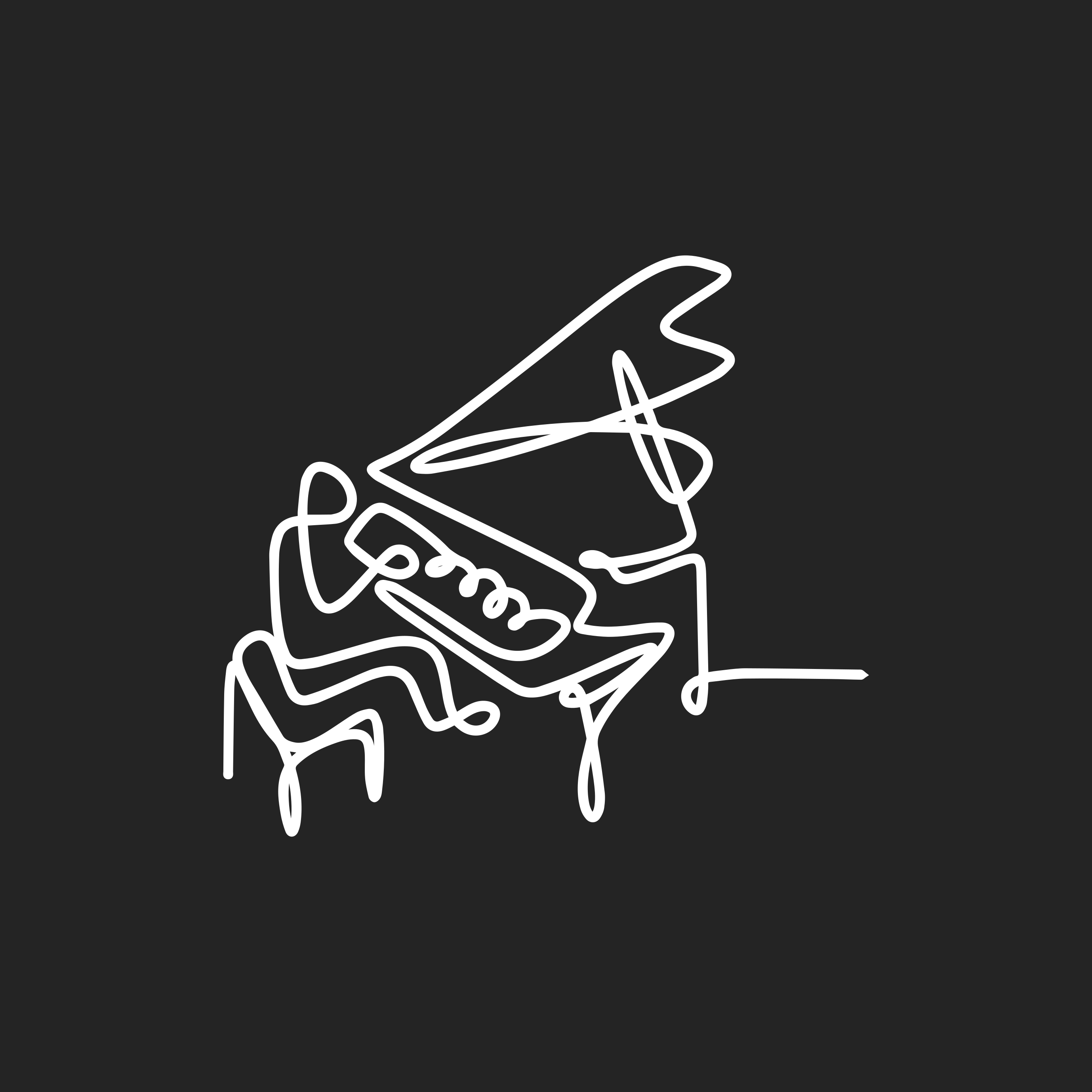 Living room poster with cute pianist lineart design - TenStickers