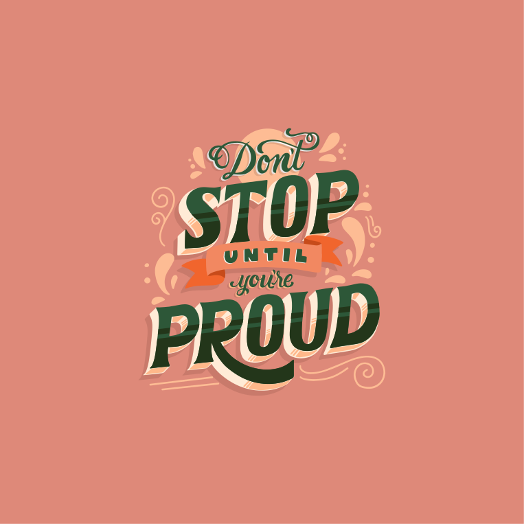 Proud quote living room poster - TenStickers