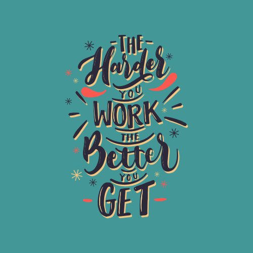 Living room poster quote: hard work pays off - TenStickers