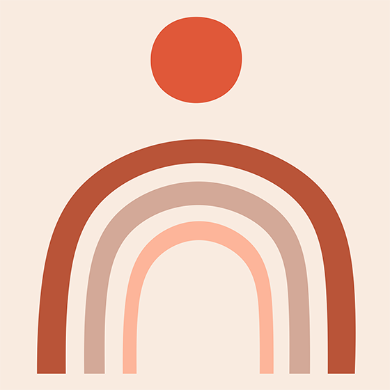 Living room poster colorful rainbow art - TenStickers