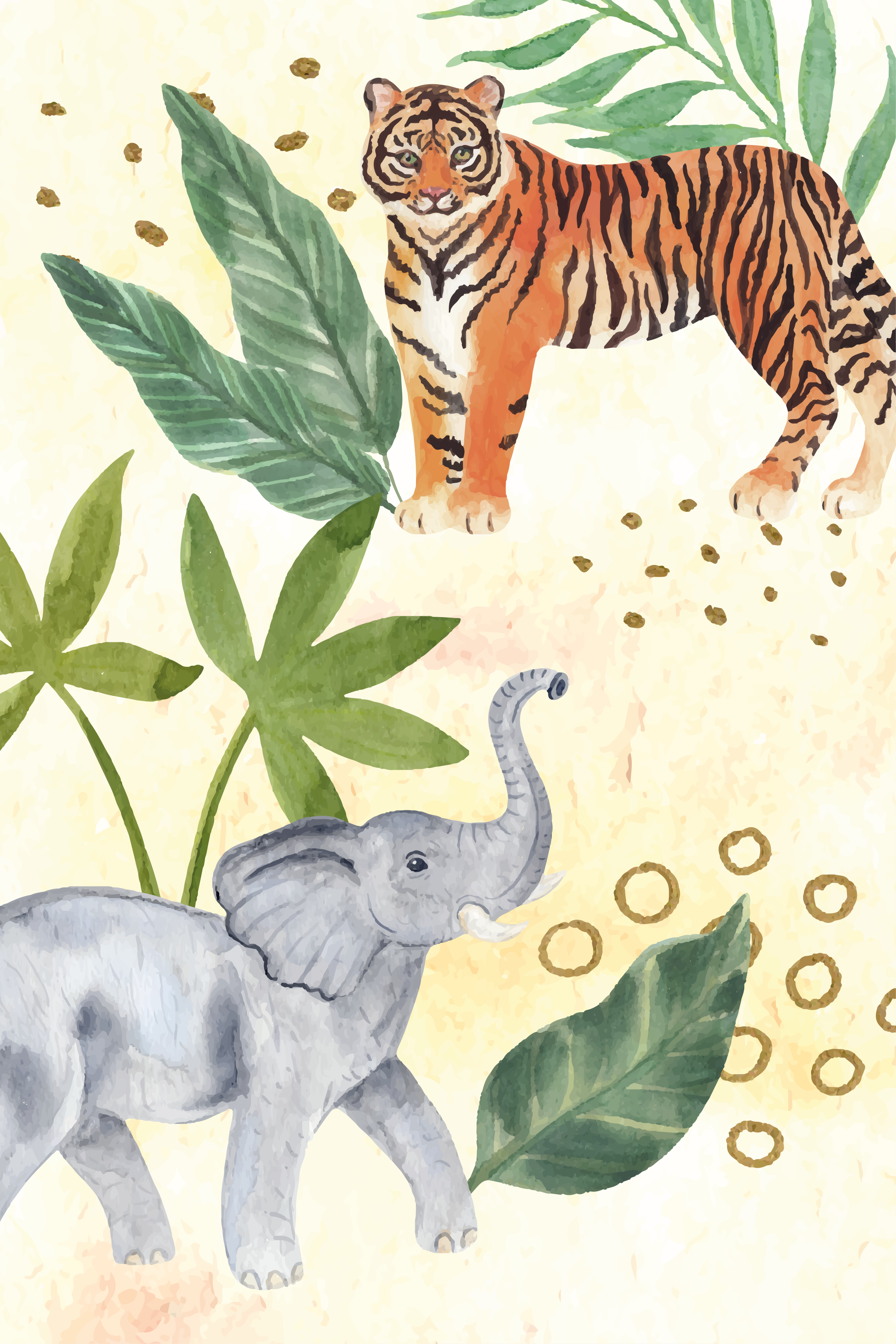 Nursery poster watercolor safari animals print - TenStickers