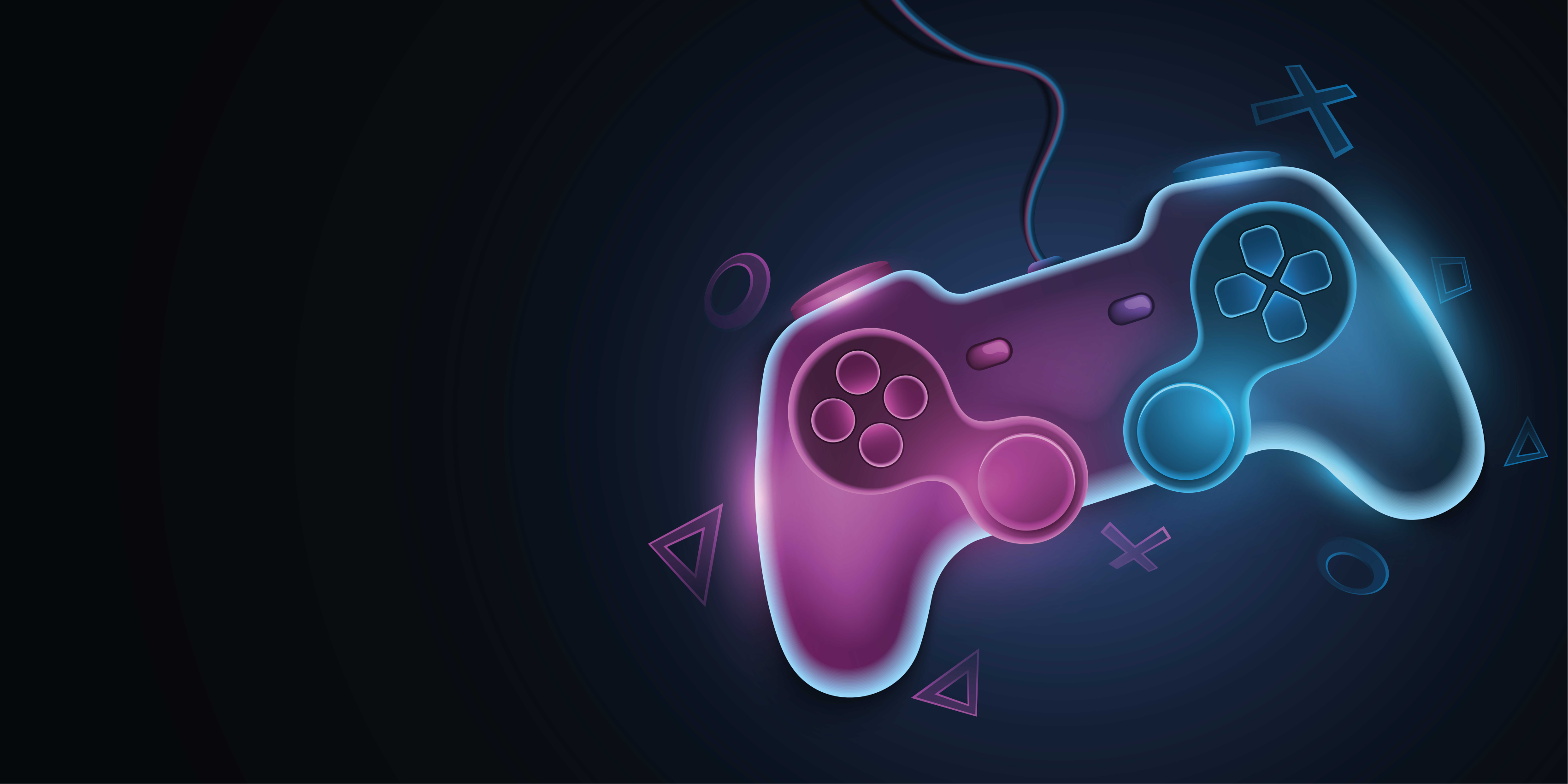 Video game poster with vibrant neon pads design - TenStickers