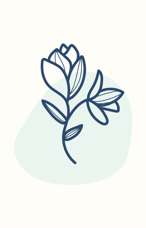 Flowers poster botanical outline drawing - TenStickers