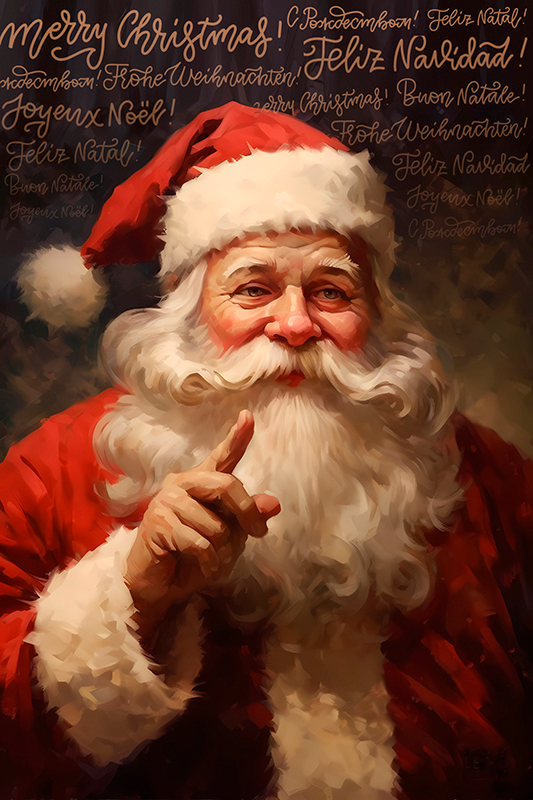 Christmas poster santa claus portrait - TenStickers