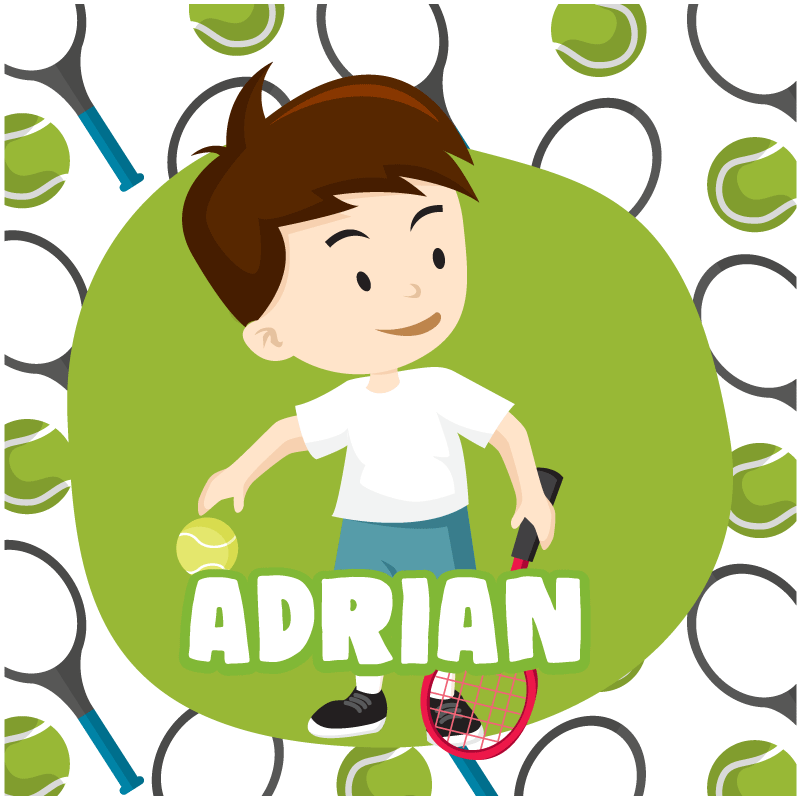 Kid tennis player poster with name sports poster - TenStickers