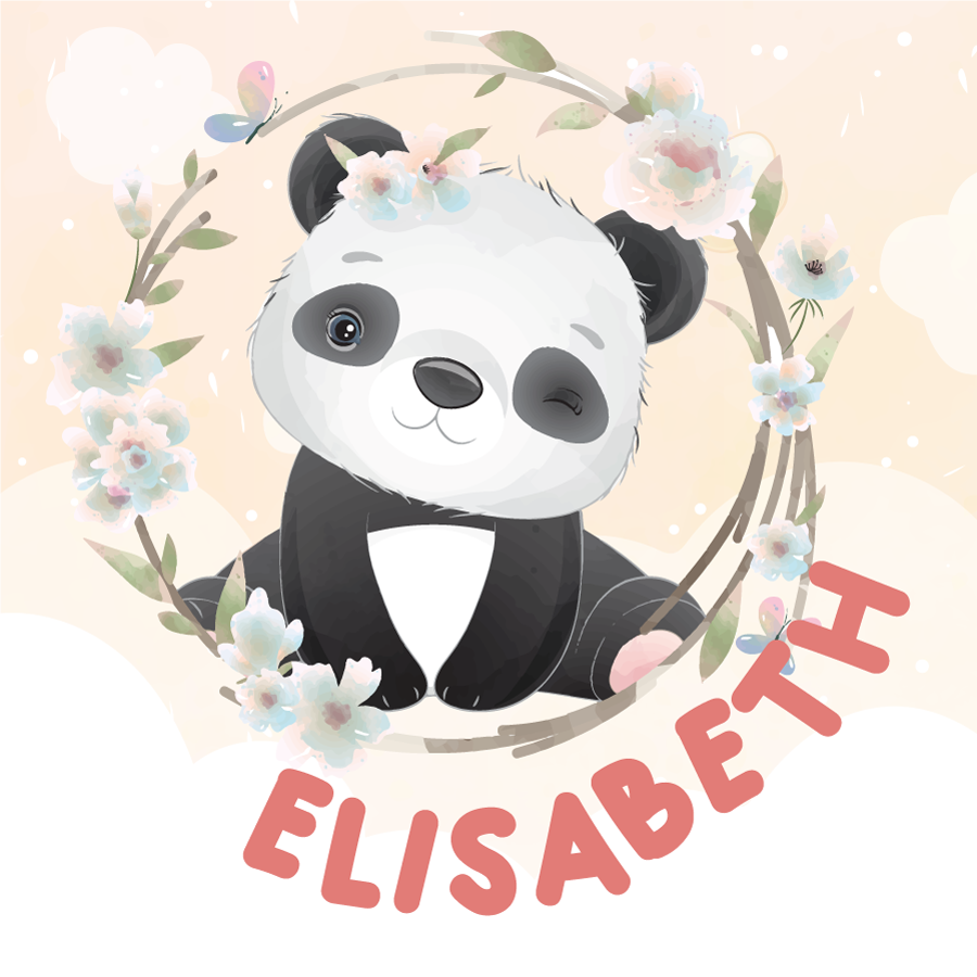 Customisable poster with adorable panda design - TenStickers