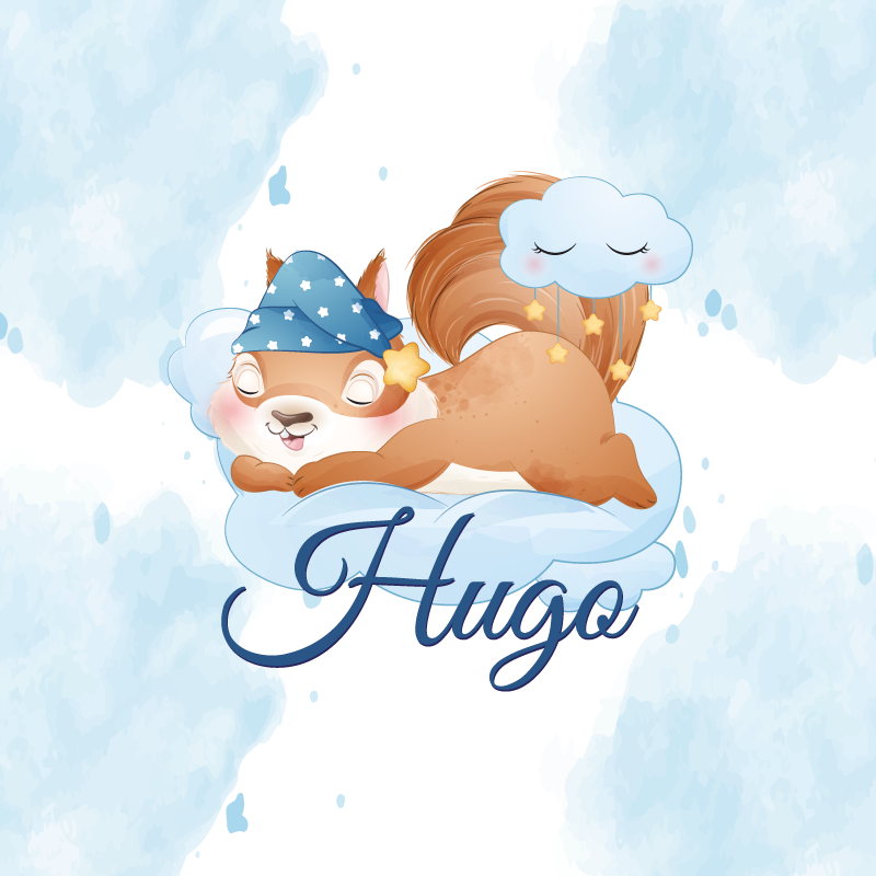 Customisable poster squirrel dreaming adorably - TenStickers