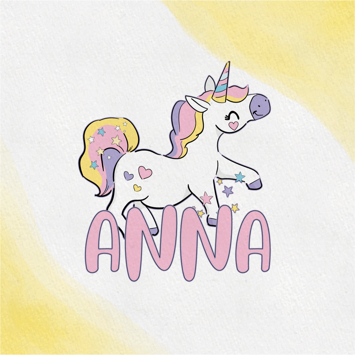 Customisable poster of happy unicorn character - TenStickers