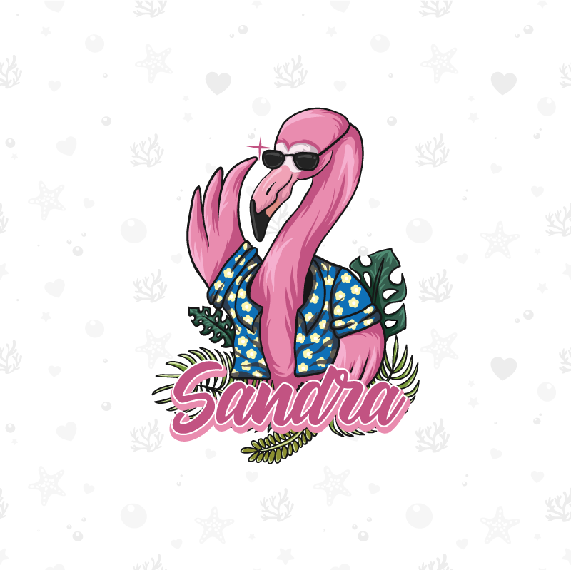 Customisable poster cool flamingo style - TenStickers