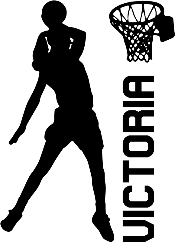 Basketball poster player dunking with name - TenStickers