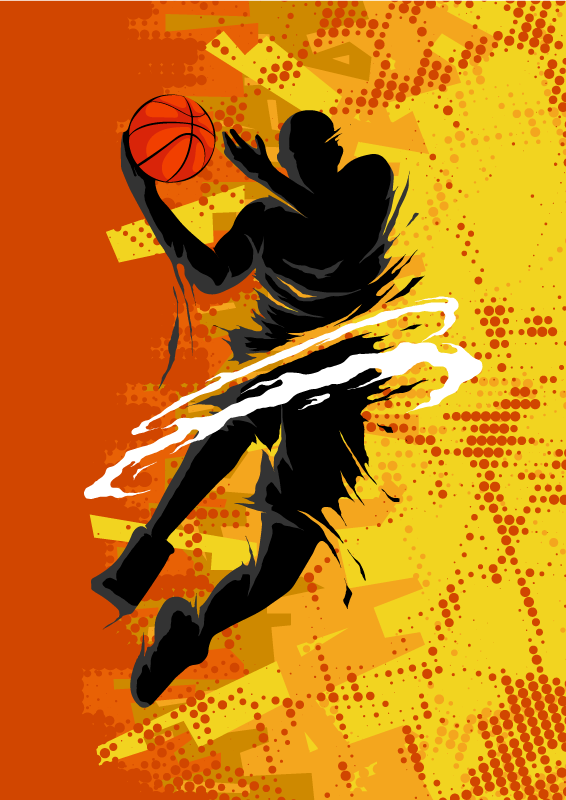 Basketball poster featuring a basketball player - TenStickers