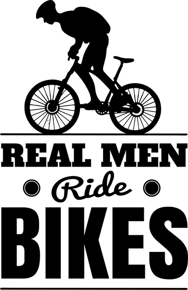 Cycling poster real men ride bikes - TenStickers